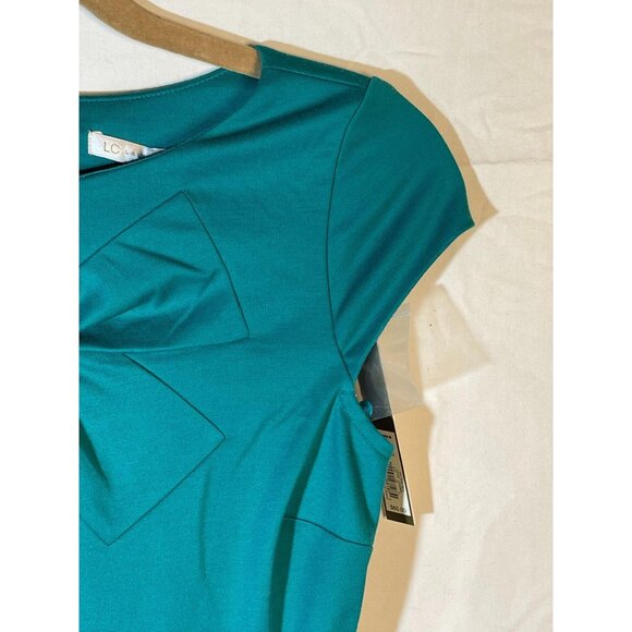 lc lauren conrad short sleeve dress green side zipper button size 0 READ NEW - Picture 10 of 13